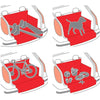 Red waterproof pet trunk liner installed in the rear cargo area of a car.