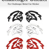 Set of black and red custom metal car stickers for Challenger and Charger vehicles