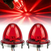 Two red watermelon LED marker lights mounted on a base for trucks and trailers