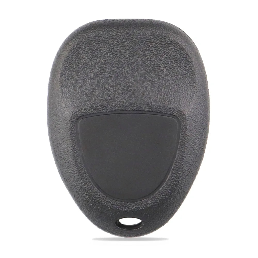 A black universal remote car key for Chevrolet, Buick, Cadillac, and GMC vehicles.