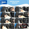 Installation display showing the process of installing a Ford Bronco A-Pillar handle cup holder.