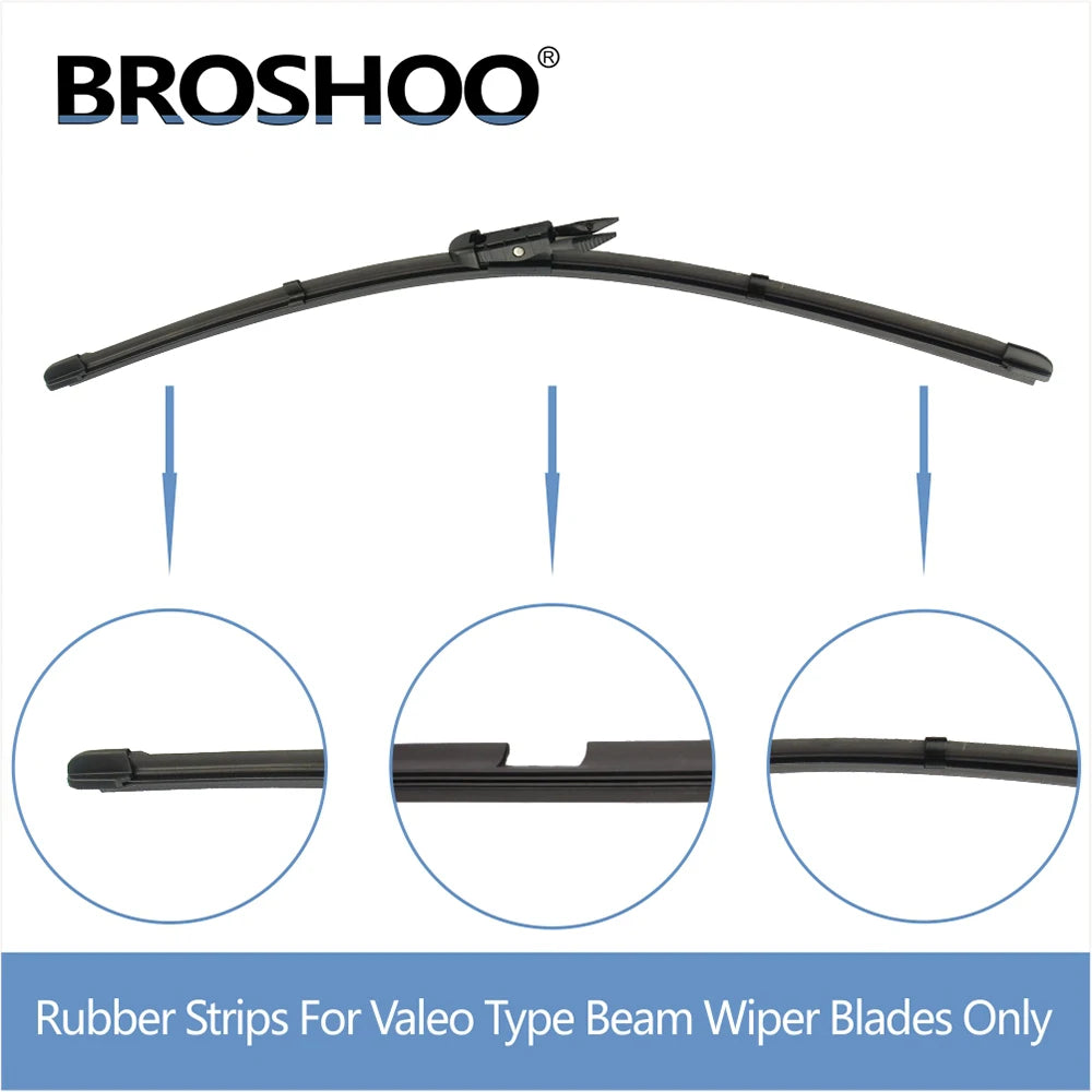 Black rubber strips for Valeo type beam wiper blades only