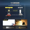 Vergleich der 1:1-Design von LED- und Halogen-Auto-Glühbirnen, der Lichtleistung und Reichweite hervorhebt.