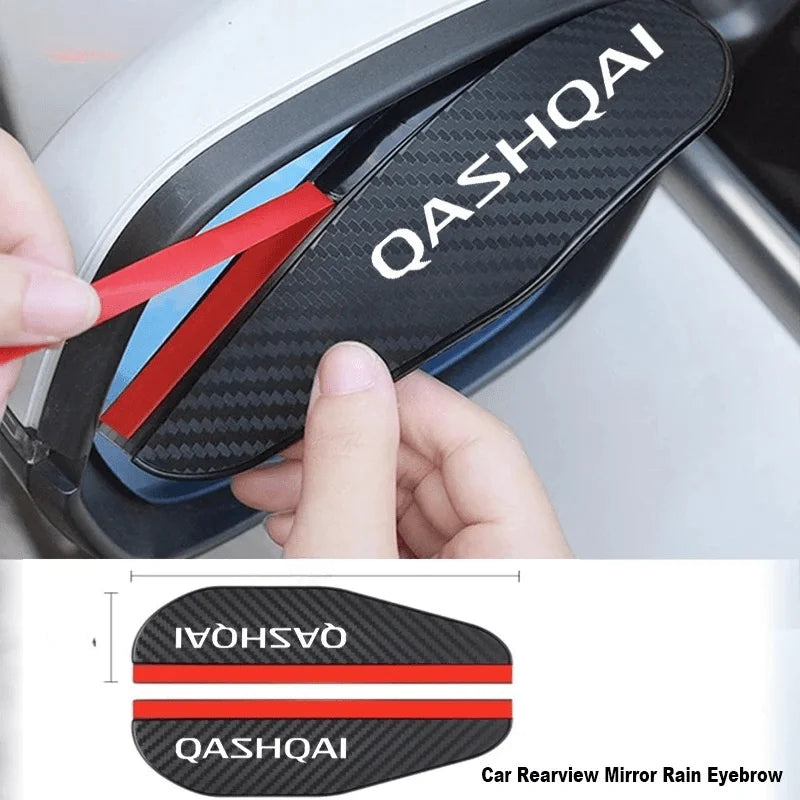 Carbon fiber rain eyebrow for Nissan Qashqai side mirrors