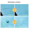 Comparison images showing a windshield crack before and after repair.
