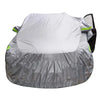 Gray universal all-weather car cover for an SUV or sedan, shown folded.