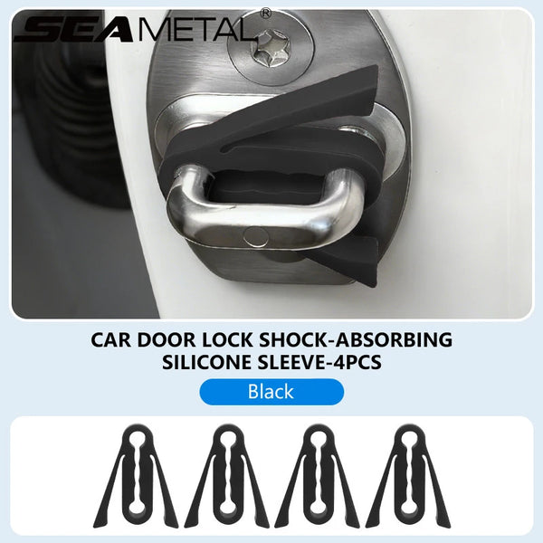 Black silicone sleeve door lock shock absorbing pads for car doors
