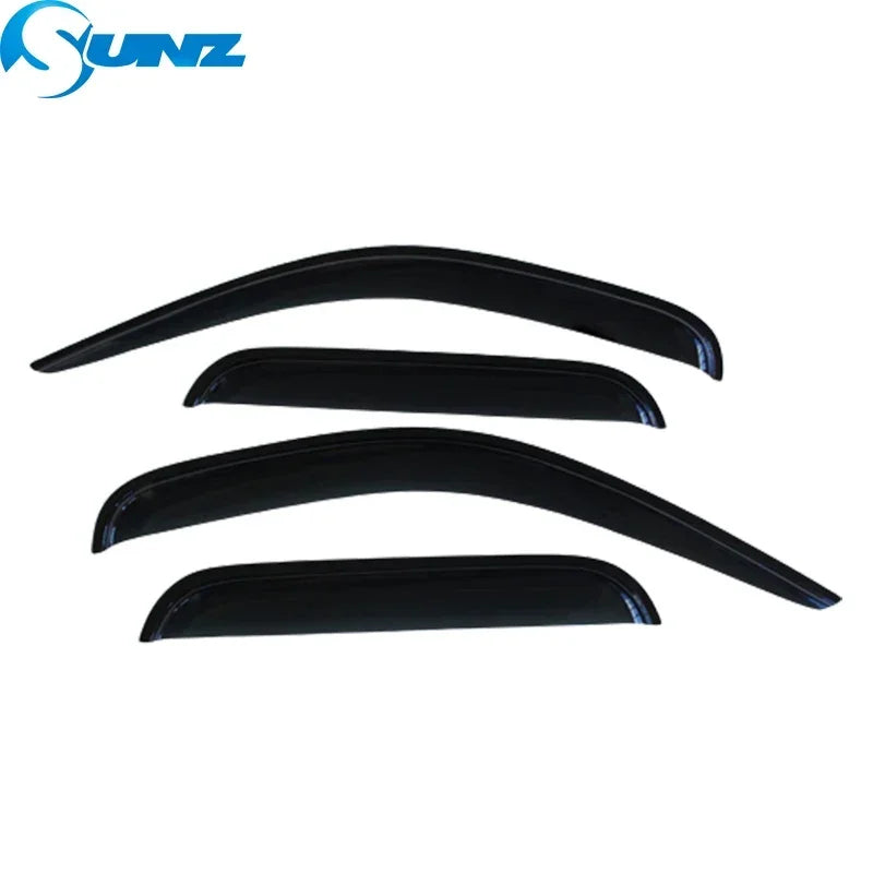 Three black in-channel window visors for a Ford Ranger vehicle.