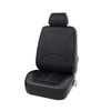 Black universal PU leather car seat cover set with stitching detail