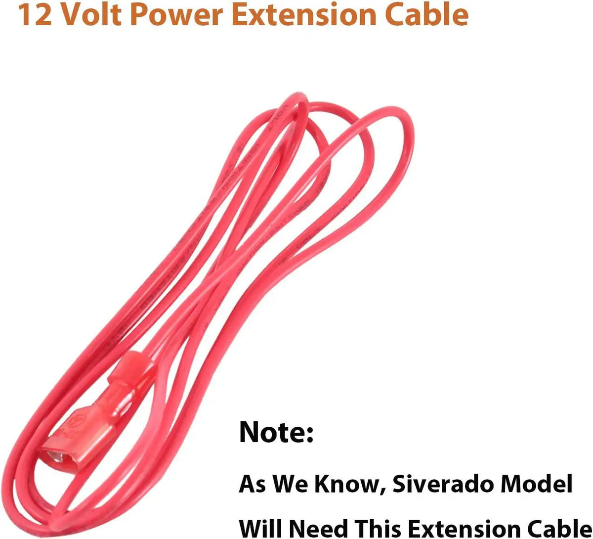 A bright pink 12 volt power extension cable coiled and laid out.
