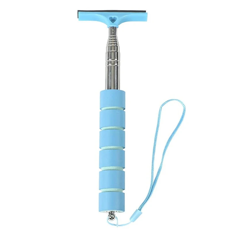 A light blue universal car and glass cleaning tool set with a handle and a long cord.