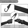 Gros plan sur des attaches élastiques noires et une corde tressée pour des sangles rétractables solides et durables.