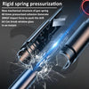 Close-up of a rigid spring pressurization device demonstrating its impact force on glass.