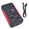 A black universal automotive relay tester device with test lights, pin connectors, and an attached cable.