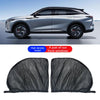 A pair of black mesh sun shades designed for car front windows.