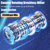 A close-up view of a counter rotating brushless motor with blue electrical energy effects.