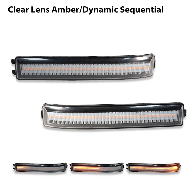 Clear lens amber dynamic sequential LED marker lights for Ford F-150 and Raptor