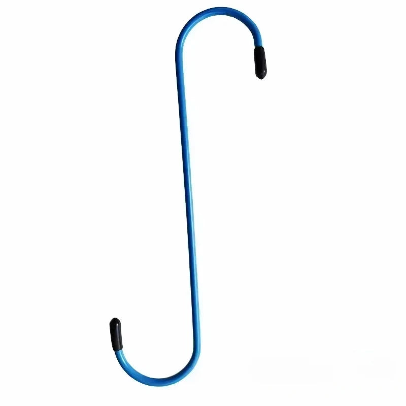 A blue suspension disc service brake caliper hook with a long curved handle.