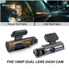 Caméra dashcams FHD 1080P noire à double objectif avec vues intérieures et extérieures