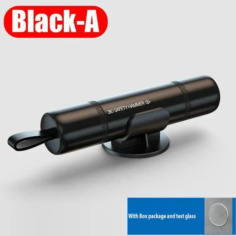 Black-A safety hammer tool with box package and test glass