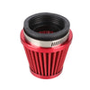 Kit d'induction de filtre à air universel moto rouge et argent avec cap fileté noir
