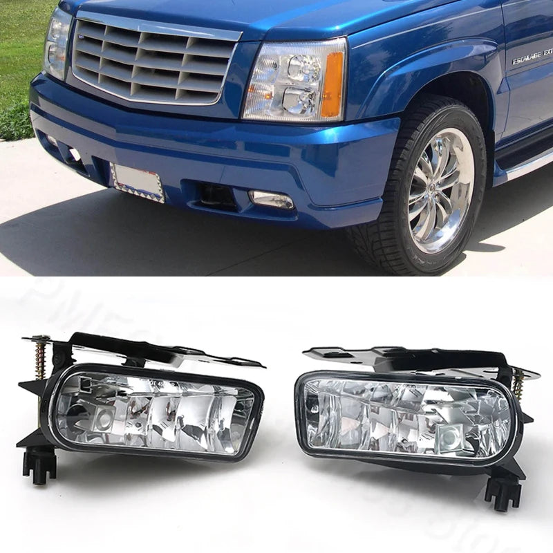 Conjunto de luz de niebla de reemplazo para una camioneta Cadillac Escalade azul.