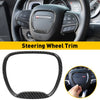 Black leather steering wheel trim cover for Dodge and Jeep vehicles