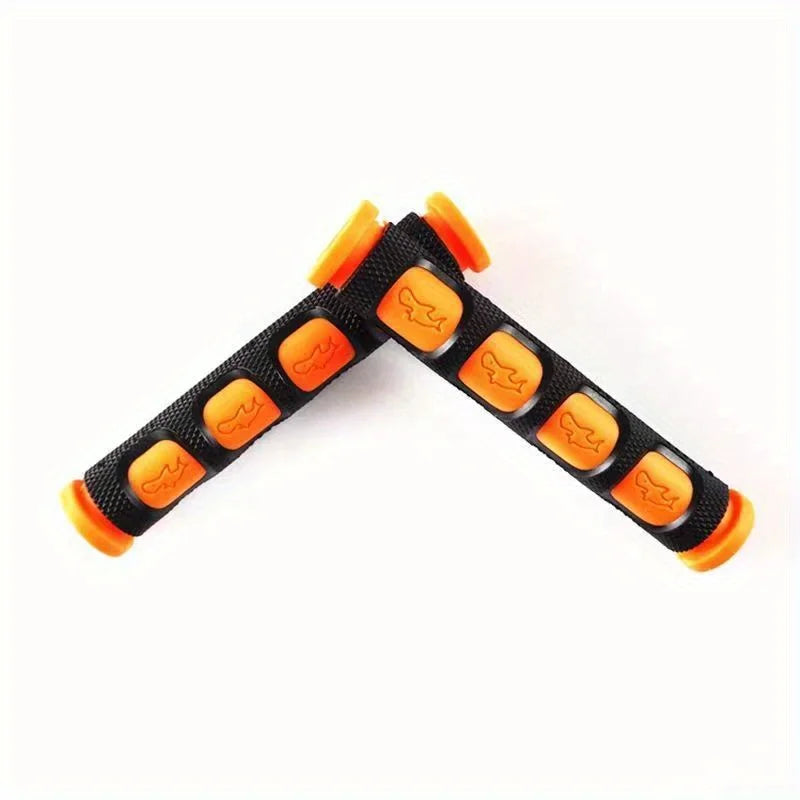 Black and orange universal motorcycle brake lever covers with grip texture