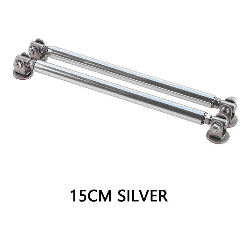 Silver adjustable bumper lip splitter rods, 15cm long.