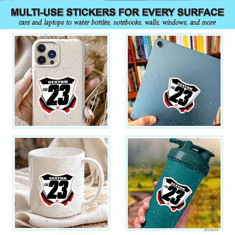Set multifunktionale Aufkleber mit der Zahl 23 für Handy, Laptop und Wasserflasche.