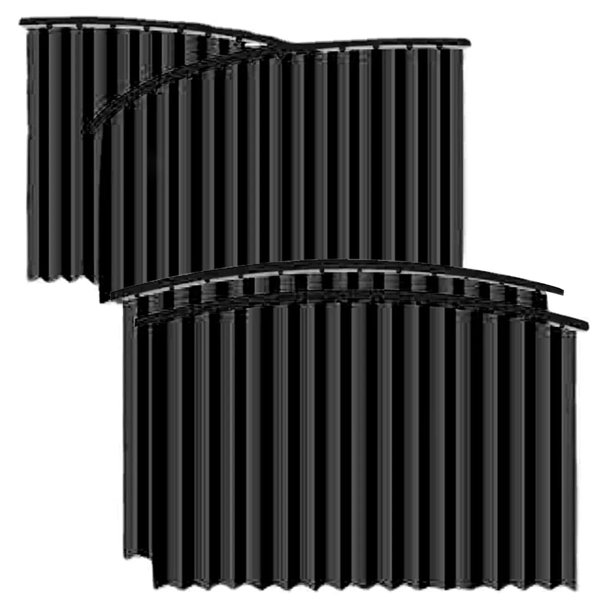 A black magnetic car window sun shade with vertical slats.