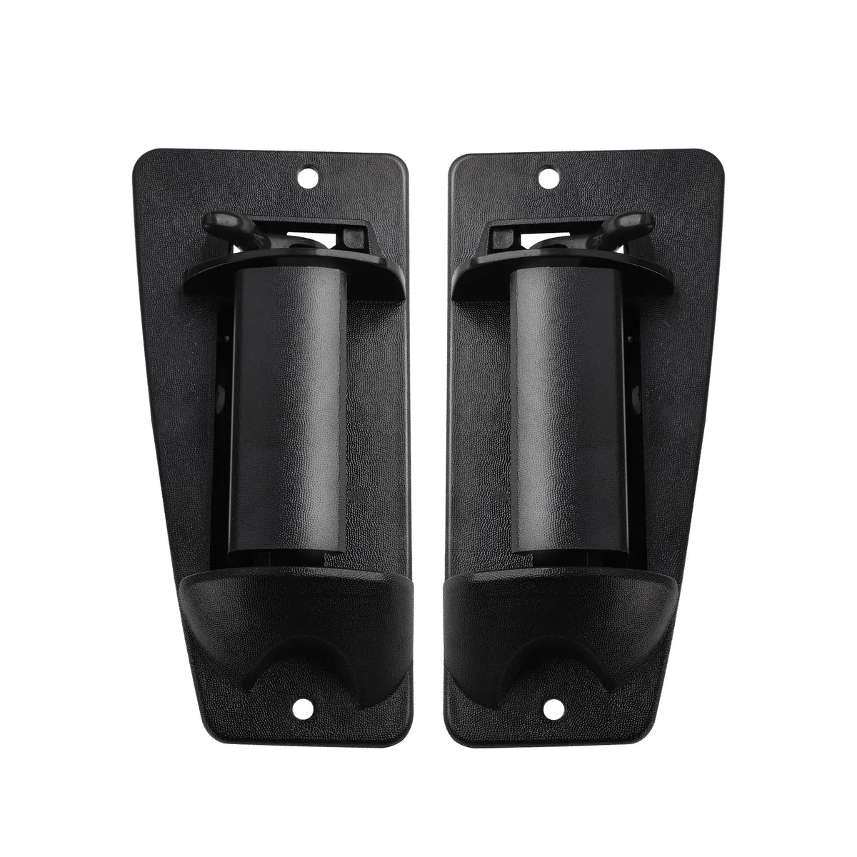 A pair of black exterior door handles for Chevrolet/GMC Silverado trucks.