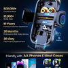 A black adjustable car phone holder designed to securely mount smartphones in a vehicle.