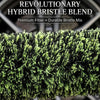 Close-up of a green and black hybrid bristle brush used for automotive detailing.