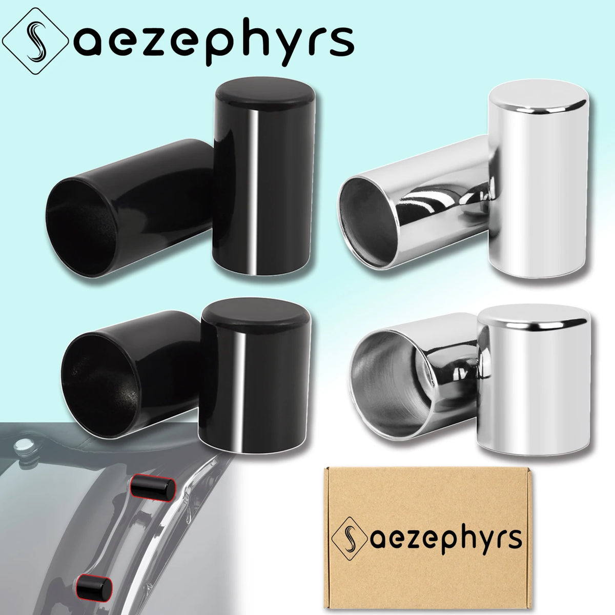 Ensemble de pièces magnétiques noir et argent pour le couvercle de fixation des motos Harley Touring.