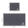 A dark gray multi-sided coral fleece drying towel set shown in two sizes, measuring 30cm by 60cm.