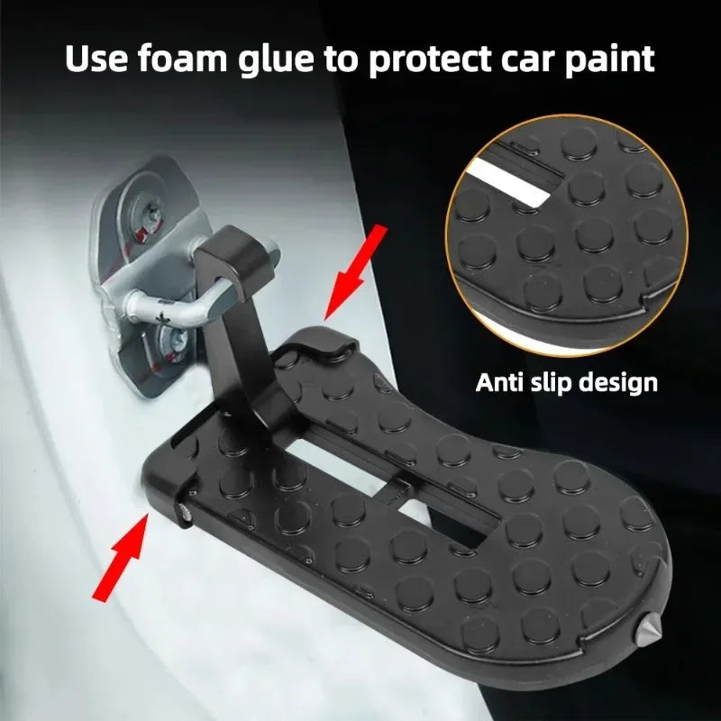 Black anti-slip foam glue hook designed to protect car paint and provide roof access.