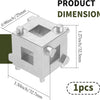 A silver cube brake caliper piston tool with square openings and mounting holes.