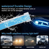 A waterproof durable design of an RGB DRL LED light strip installed in a car headlight.