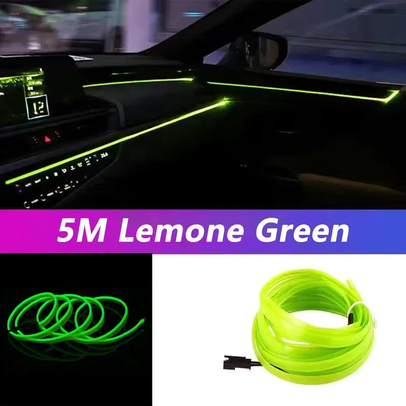 Un ruban de LED flexible vert néon pour l'automobile ou la décoration.