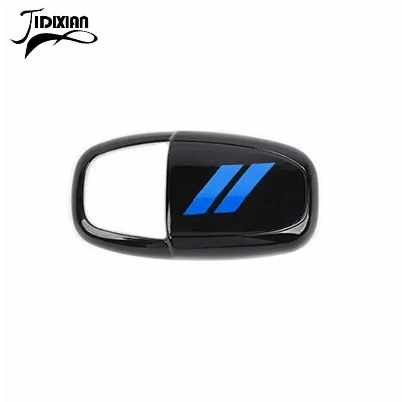 Schalthebelabdeckung für schwarzes Auto mit blauen Linien