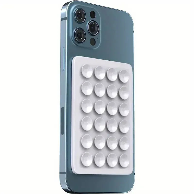 Support de téléphone en silicone bleu clair avec ventouse pour fixation murale.