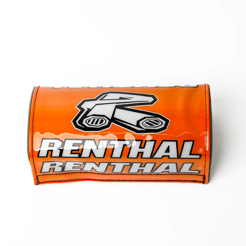 Orange foam chest protector pads for motorcycle handlebars