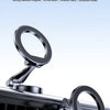 A close-up of a rotary folding magnetic bracket attached to a car grille.
