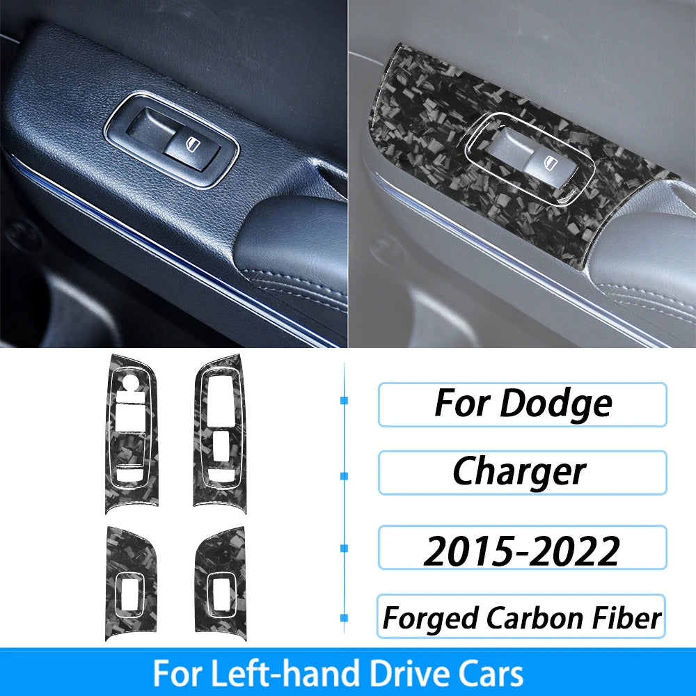 Calcomanías de fibra de carbono forjada para vehículos Dodge Charger de mano izquierda