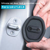 A hand is holding a silicone car door lock protection cover designed for Li L6 L7 L8 L9 vehicles.