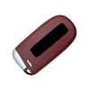 A dark reddish-brown smart key fob with a silver accent, featuring five buttons for Dodge, Chrysler, and Jeep vehicles.