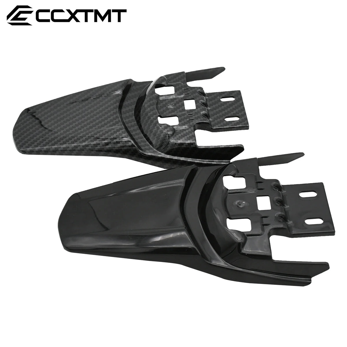 Black universal motocross bike rear fender mudguard with mounting brackets