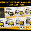 Various sizes of AUXBEAM V-MAX Series LED driving lights are displayed for selection.