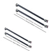 Set of adjustable metal front lip support rods in black and rose gold finish with various lengths
